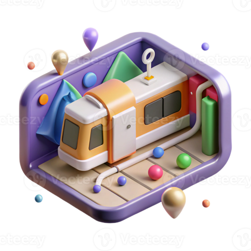 elegant minimalist Public Transit Subway Map Isolated for Commuter Information authentic png