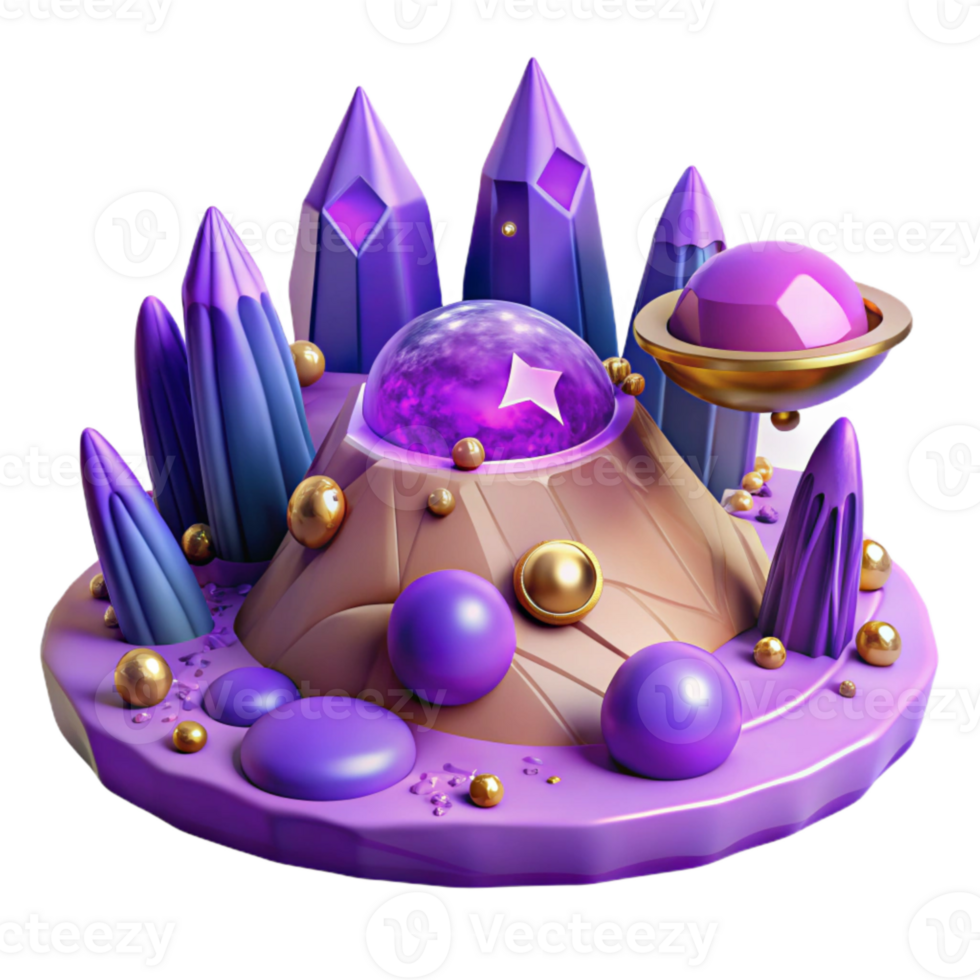 stunning traditional Purple Alien Terrain Isolated for Game Design high resolution png