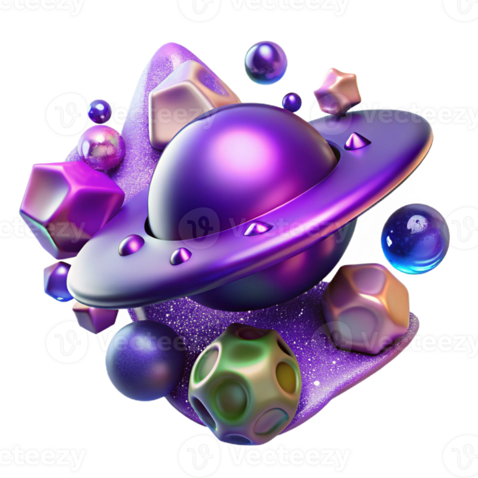serene artistic Purple Alien Nebula Transparent for Web Design detailed png