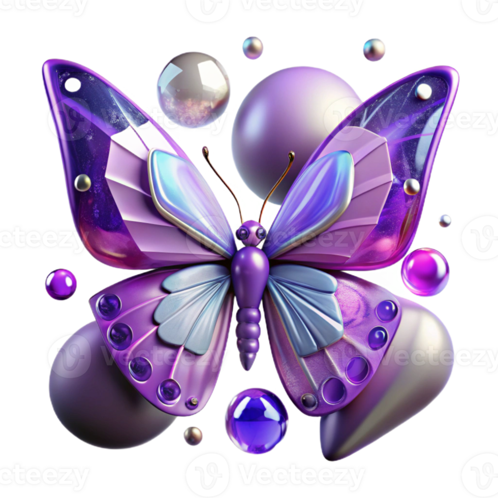 serene minimalist Purple Butterfly Insect Winged Creature Transparent for Nature Illustrations authentic png