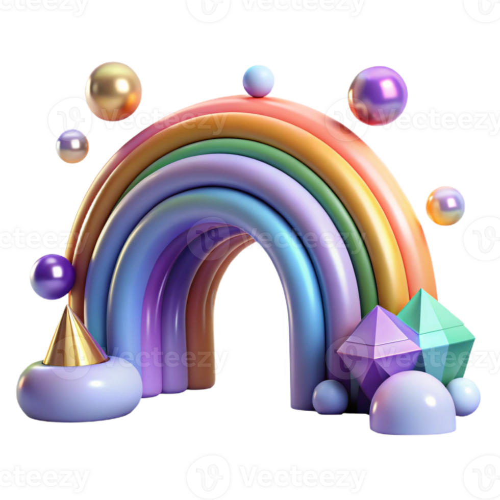 dramatic minimalist Rainbow Arc Transparent for Fantasy Designs detailed png