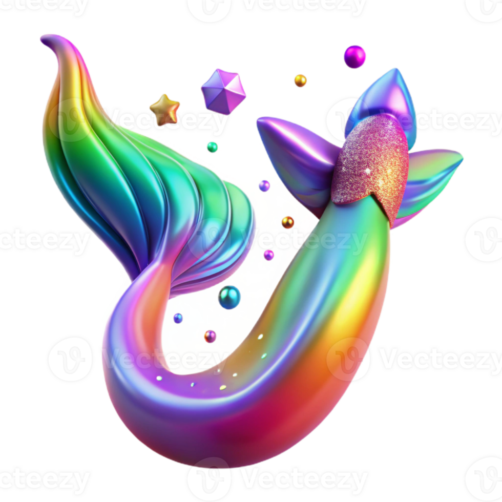 dramatic abstract Rainbow Mermaid Tail Vibrant Colors Transparent png