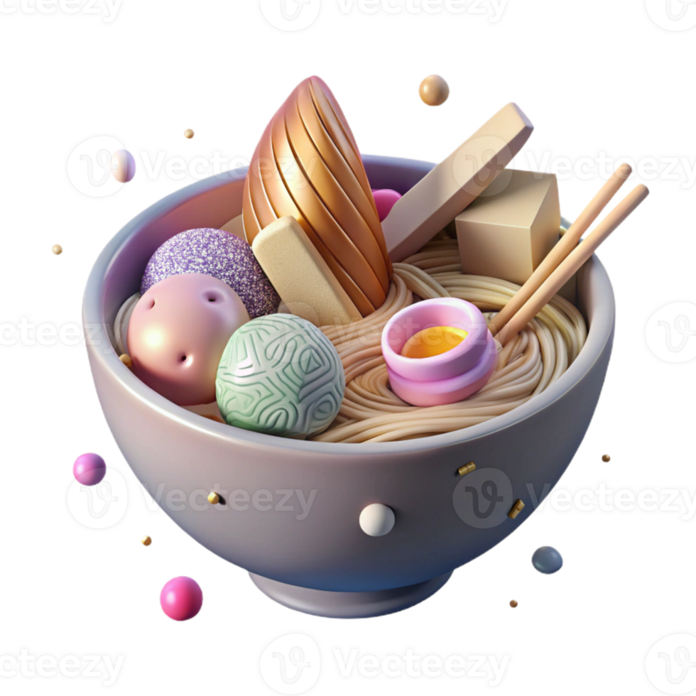 vibrant modern Ramen Noodles Bowl Transparent for Food Blog Illustrations authentic png