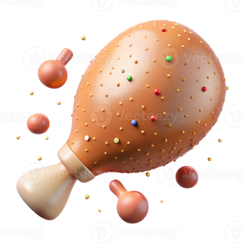 extraordinary vintage Raw Chicken Drumstick Skin Cutout for Poultry Products png