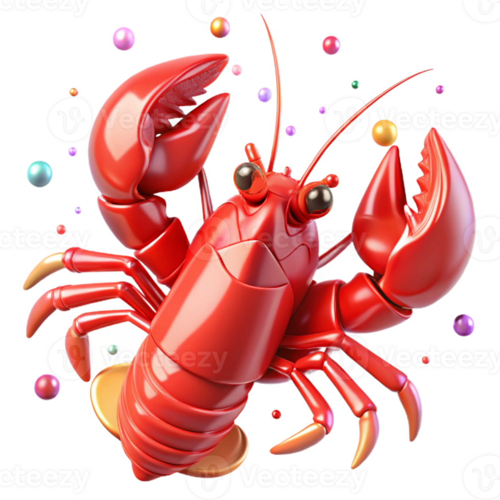 beautiful abstract Raw Lobster Whole Red Cutout for Seafood Restaurant png