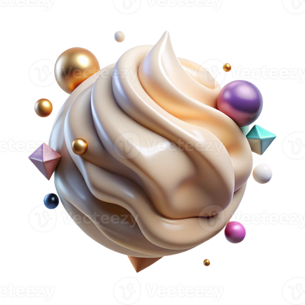 wonderful contemporary Realistic Cream Ripple Cutout for Packaging Design professional png