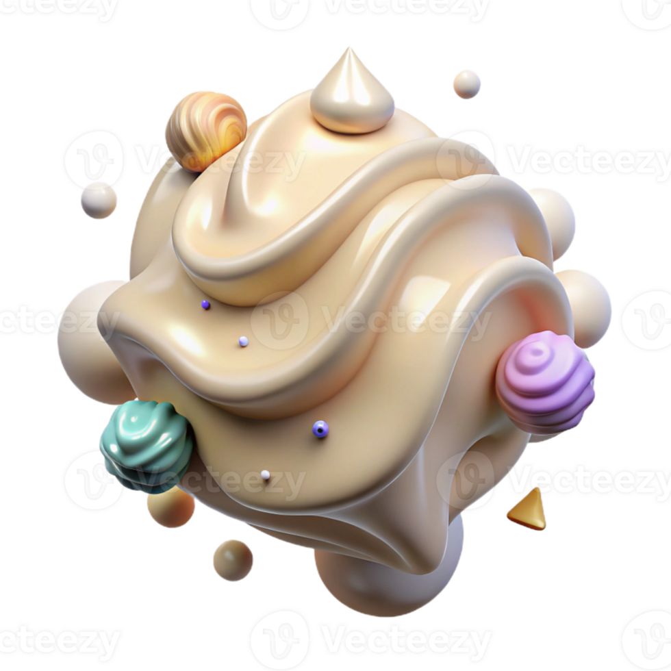 magnificent modern Realistic Cream Ripple Cutout for Packaging Design png