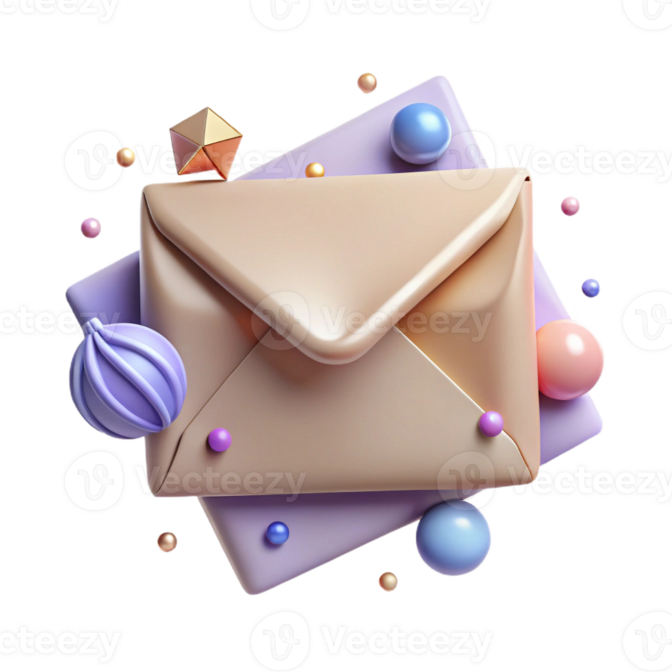 wonderful abstract Realistic Envelope Mockup Stamp Placement Isolated for Mailing png
