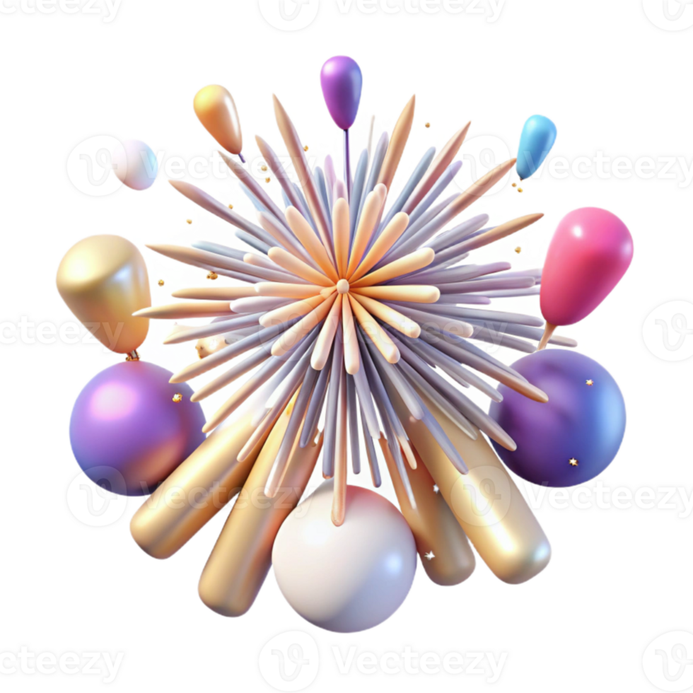 impressive creative Realistic Fireworks Transparent for Print Design high resolution png