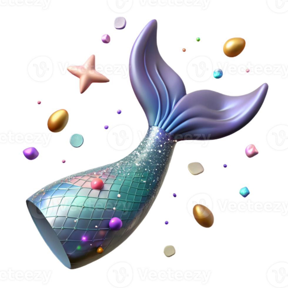 stunning classic Realistic Mermaid Tail Lifelike Texture Isolated png