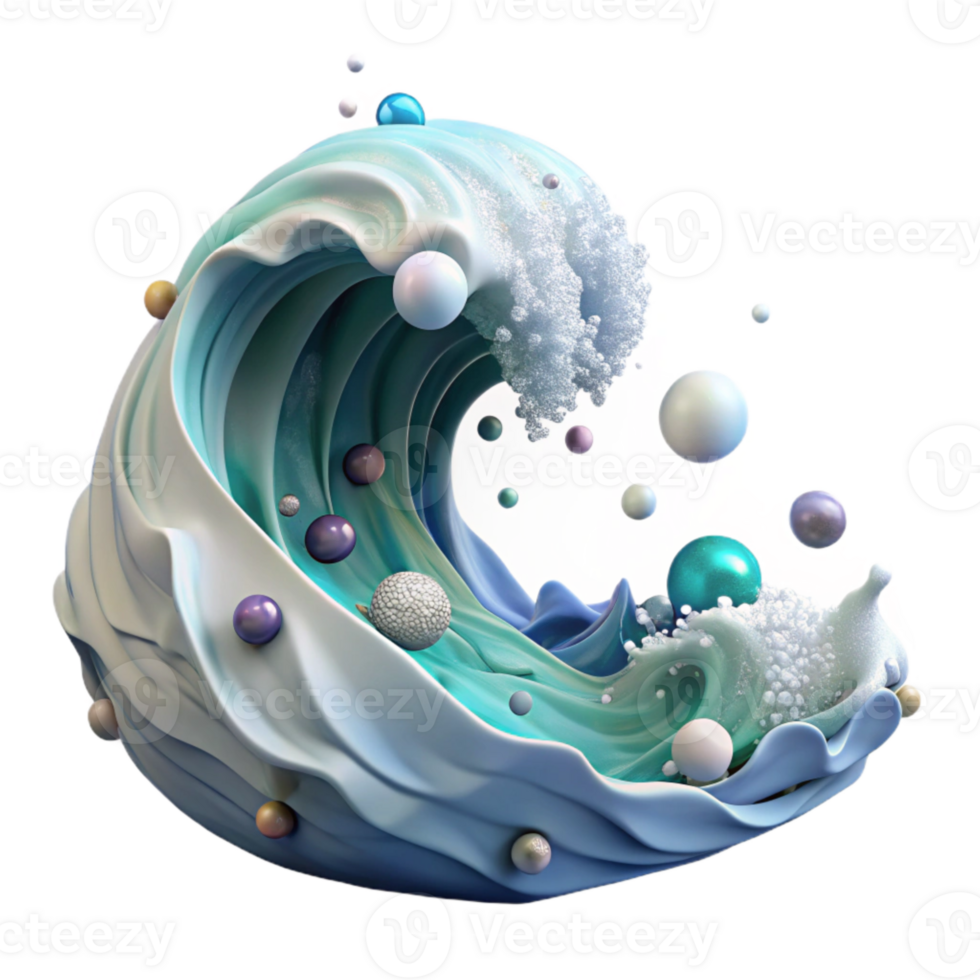 magnificent creative Realistic Ocean Wave with Foam Transparent Background genuine png