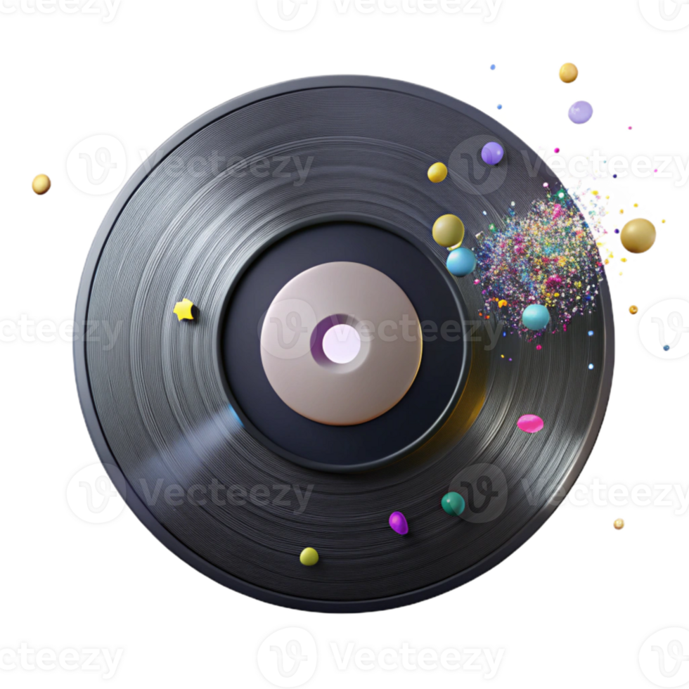 serene modern Realistic Vinyl Record Texture Isolated for Backgrounds high resolution png