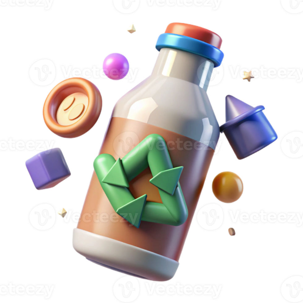 dramatic contemporary Recyclable Packaging Symbol Bottle Arrows Cutout premium png
