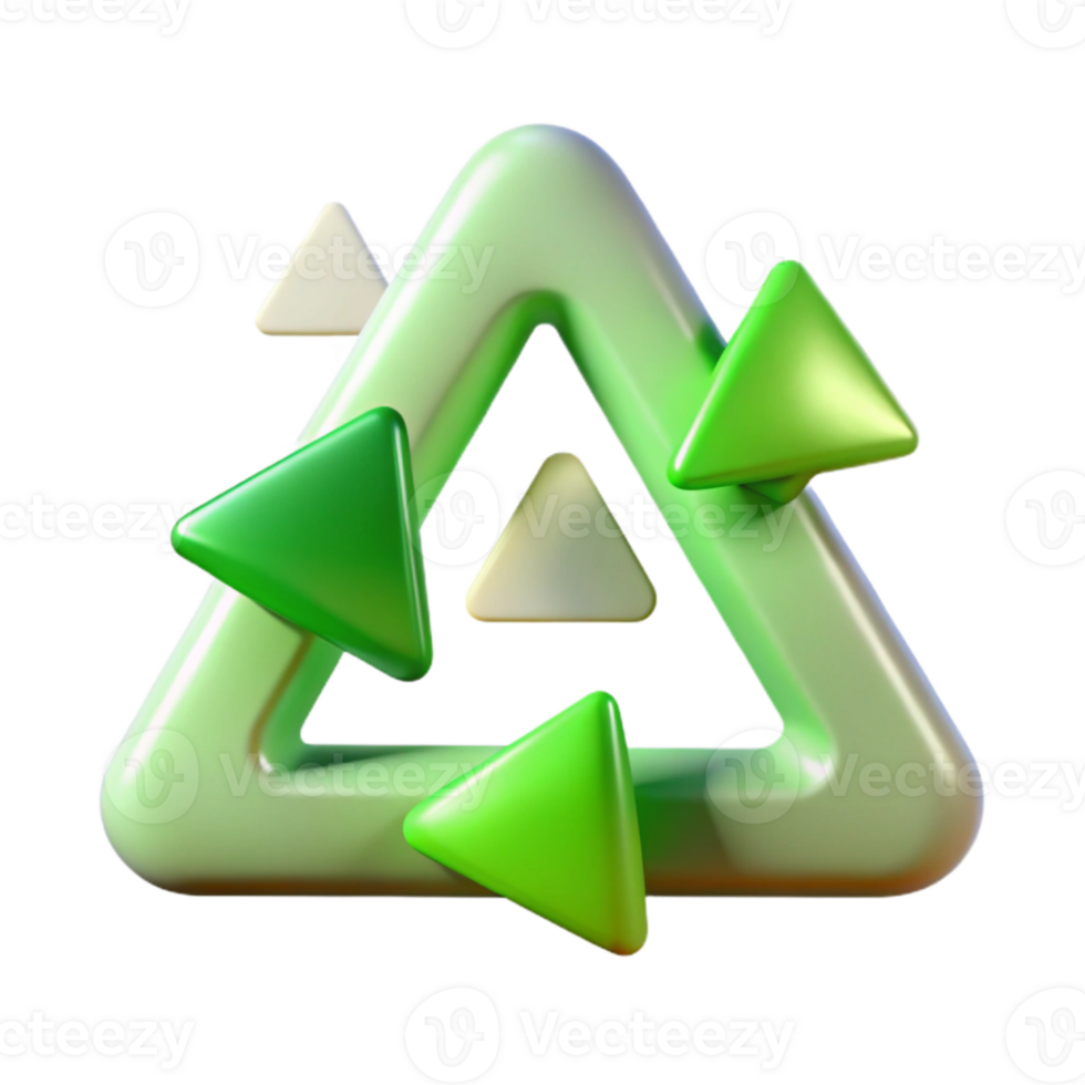 elegant rustic Recycle Sign Green Arrows Triangle Transparent for Waste high resolution png