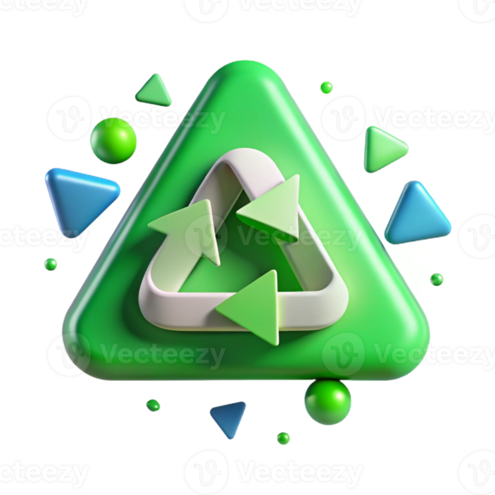 beautiful modern Recycle Sign Green Arrows Triangle Transparent for Waste original png