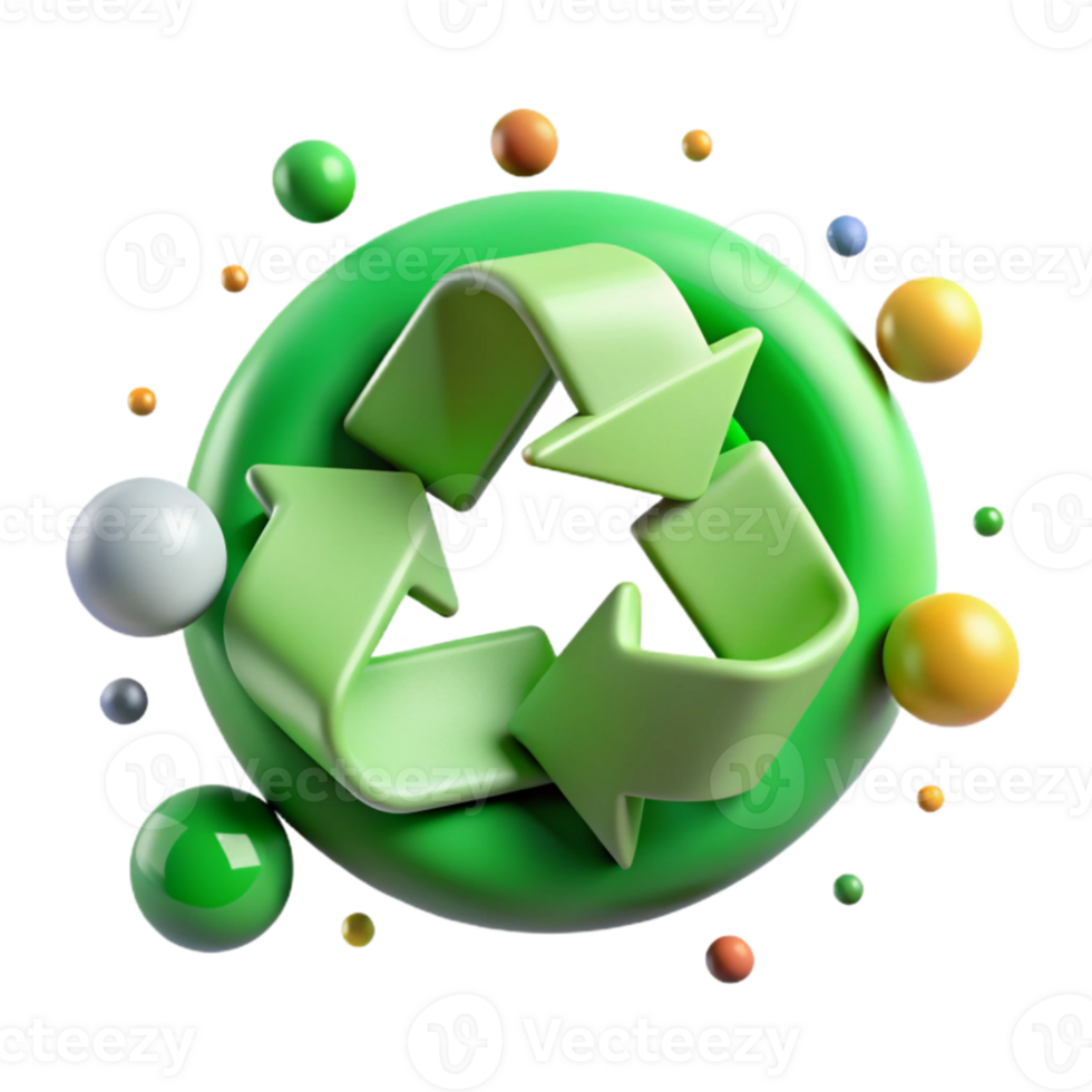 serene traditional Recycling Logo Green Circular Design Transparent exclusive png