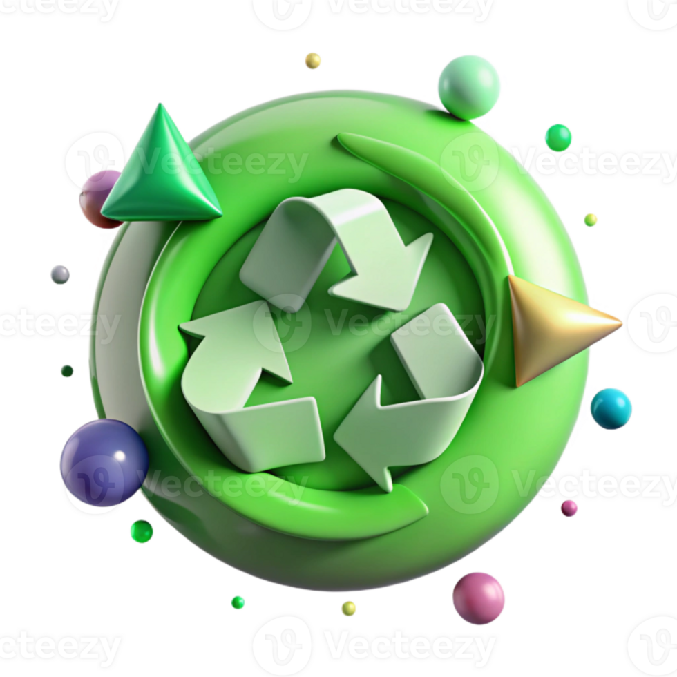 extraordinary artistic Recycling Logo Green Circular Design Transparent authentic png