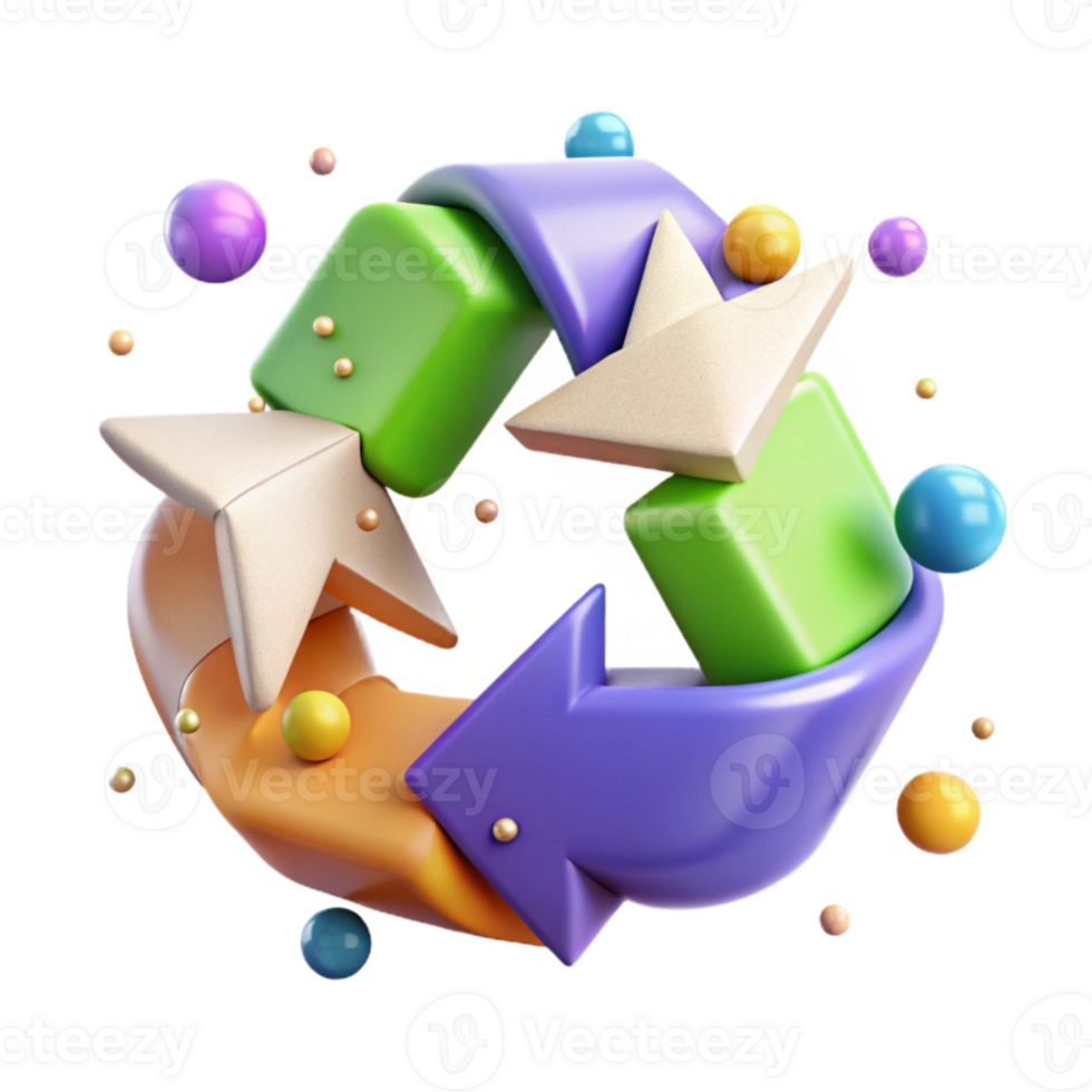 extraordinary contemporary Recycling Symbol 3d Isometric View Transparent premium png