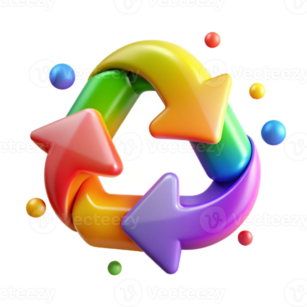 magnificent modern Recycling Symbol Colorful Rainbow Design Cutout exclusive png