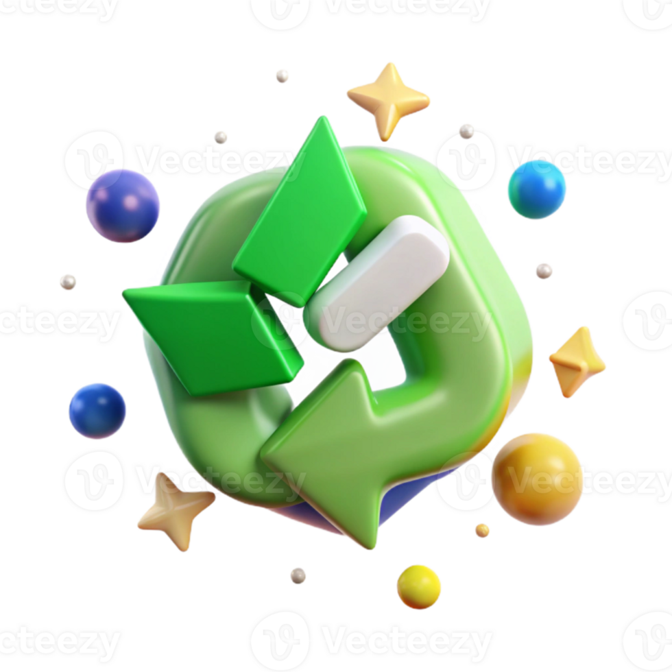 serene abstract Recycling Symbol Green Checkmark Approved Isolated premium png
