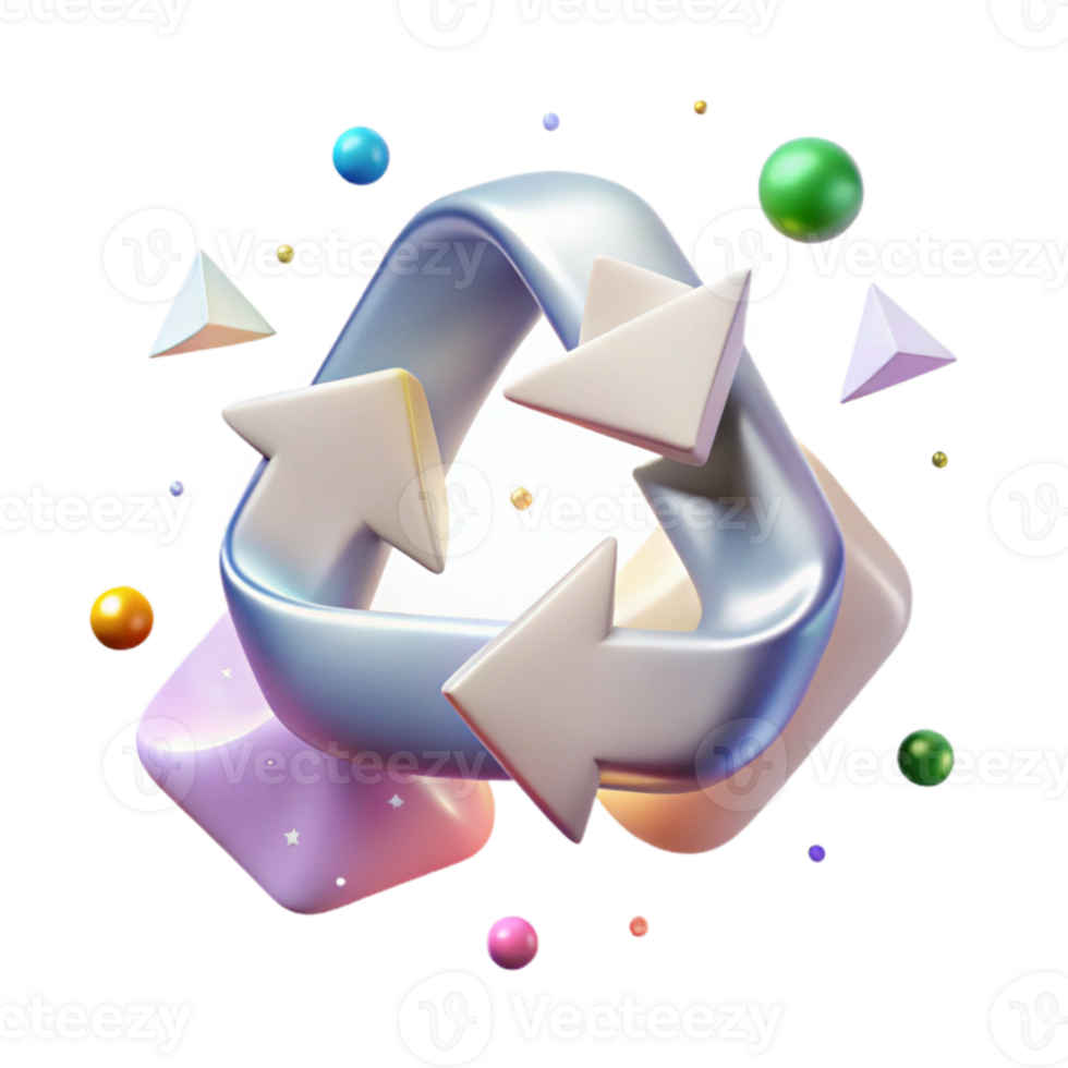 beautiful abstract Recycling Symbol Modern Minimalist Style Transparent Background professional png