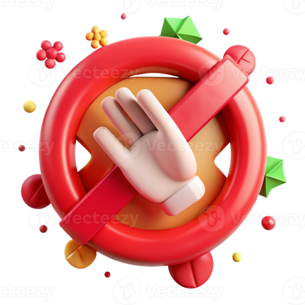 impressive abstract Recycling Symbol Red Hand Stop Prohibited Cutout png