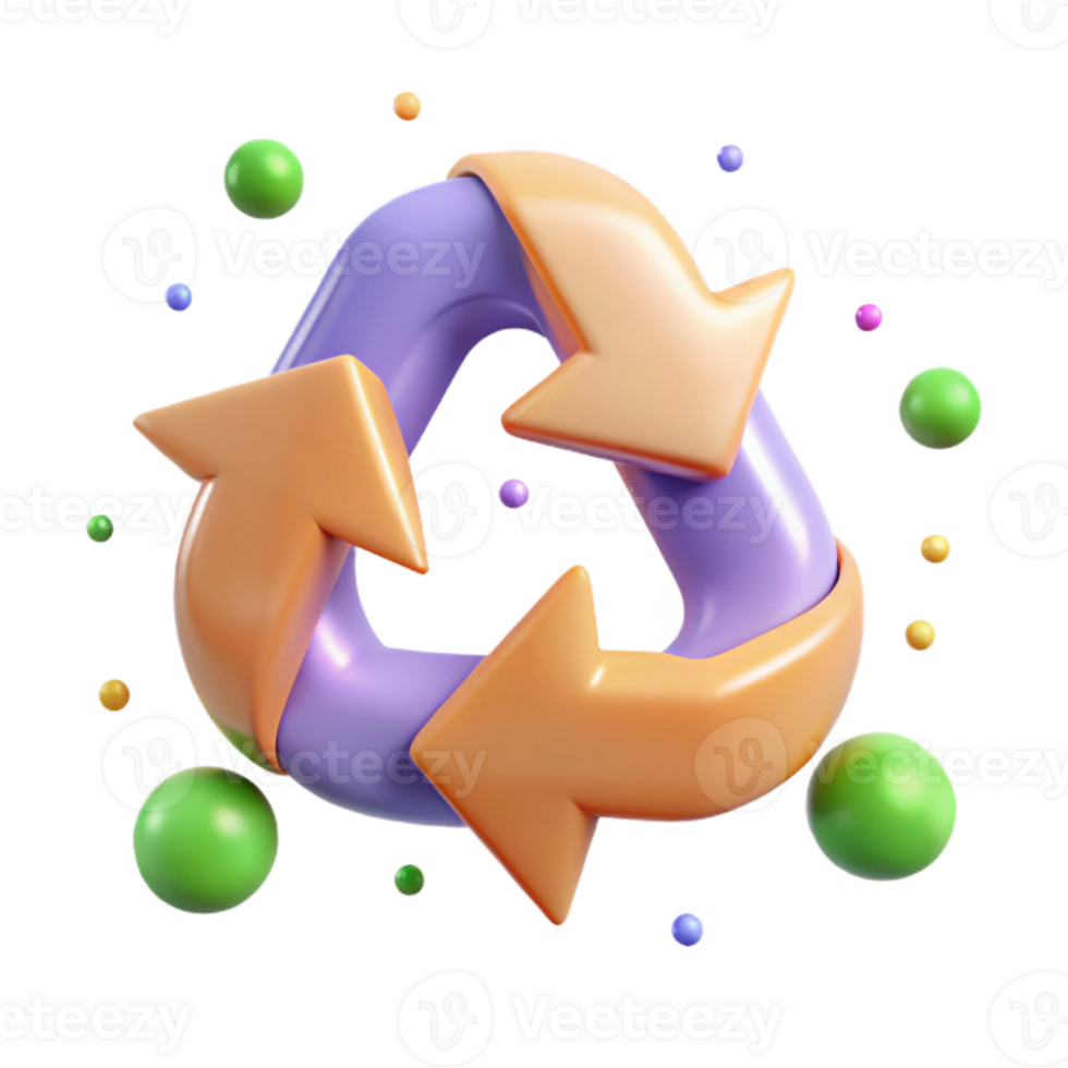 beautiful rustic Recycling Symbol with Arrow Circular Motion Transparent Background original png
