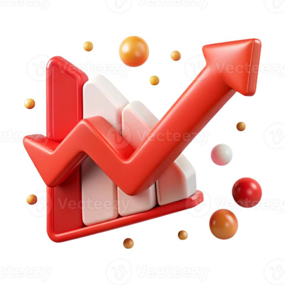 wonderful traditional Red Arrow Downward Trend Chart Transparent for Market Analysis authentic png