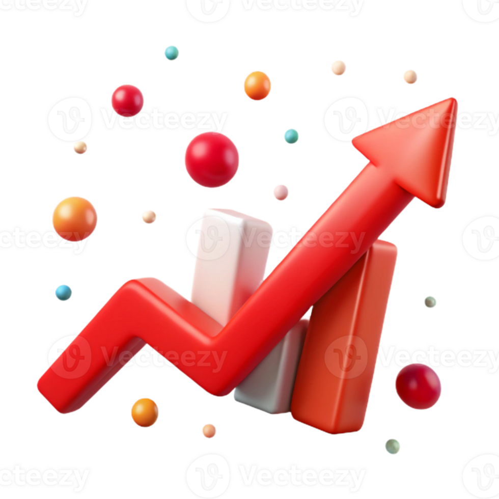 extraordinary artistic Red Arrow Upward Trend Chart Transparent for Sales Growth genuine png
