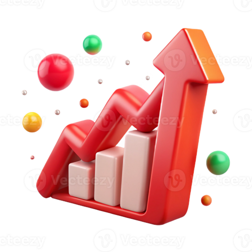 impressive creative Red Arrow Upward Trend Chart Transparent for Sales Growth original png