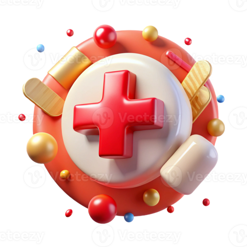 dramatic abstract Red Cross Medical Symbol Transparent for Emergency Services professional png