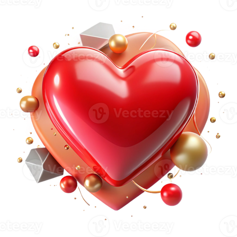 dramatic vintage Red Heart Love Romance Symbol Transparent for Valentines Day Graphics high resolution png
