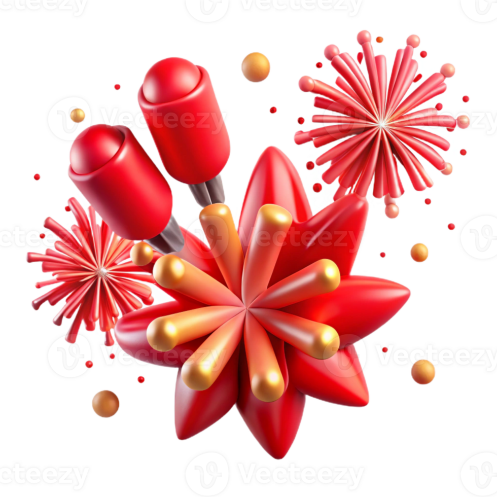 magnificent traditional Red Fireworks Spark Transparent for Party Invitations premium png