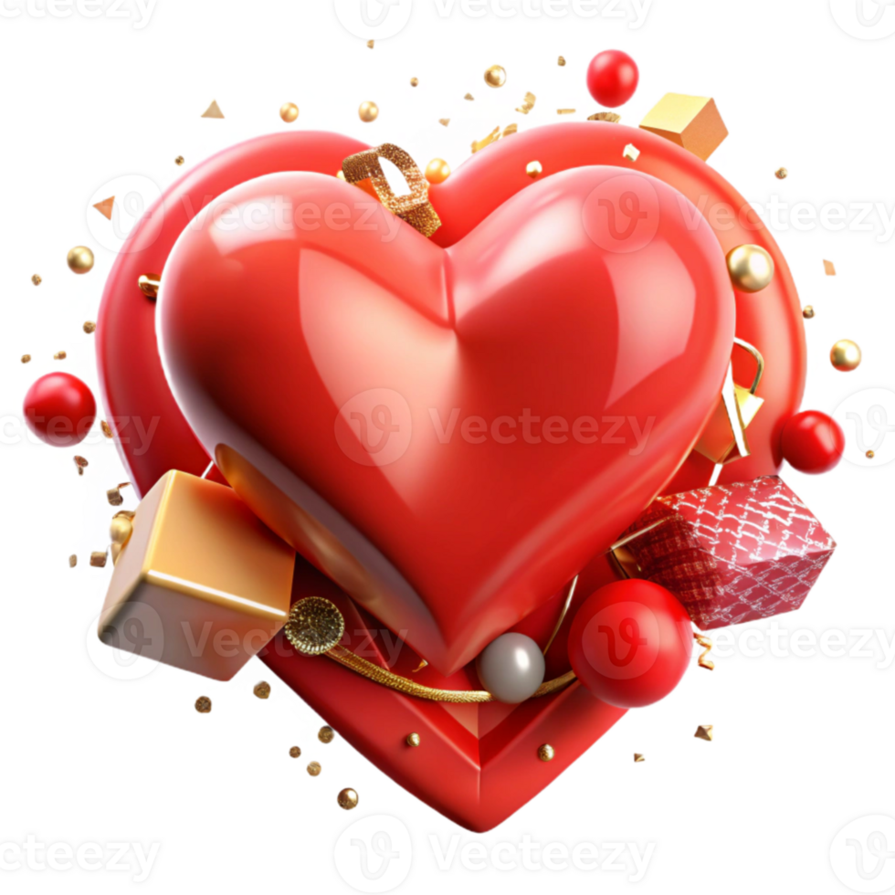 magnificent abstract Red Heart Love Romance Symbol Transparent for Valentines Day Graphics authentic png