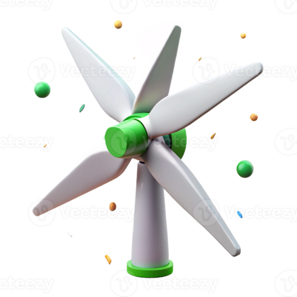 beautiful vintage Rotating Wind Turbine Blades Cutout for Green Energy Graphics professional png