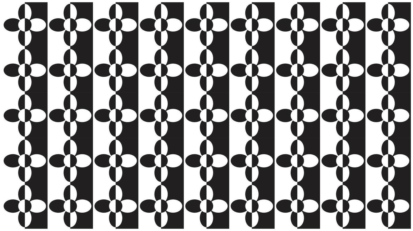 Floral Optical Illusion Effect Illustration. vector