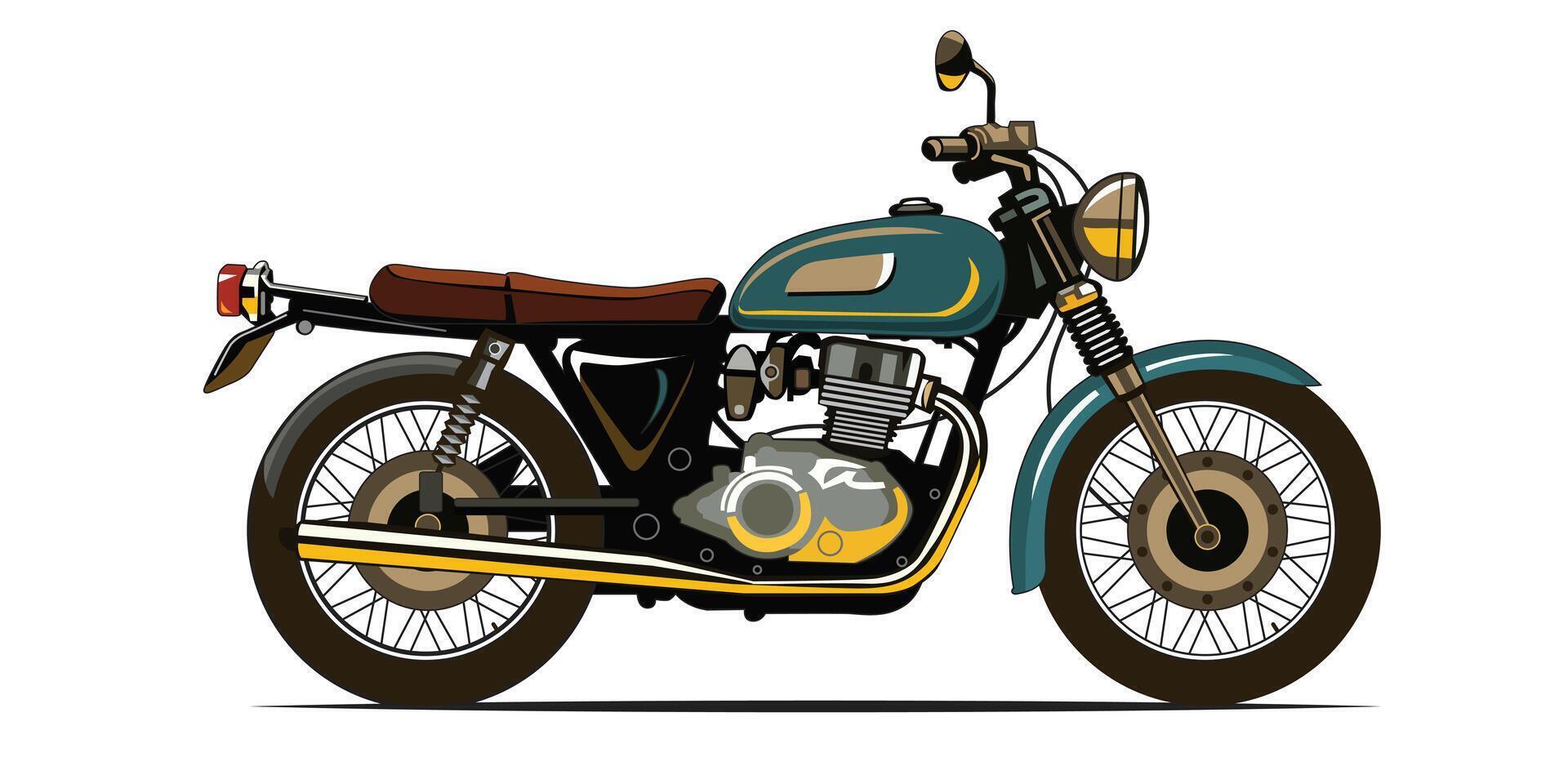 Old Motorcycle Illustration Isolated on A White Background. vector