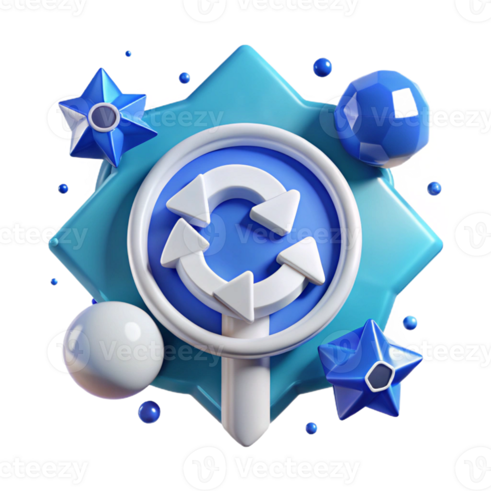 beautiful abstract Roundabout Sign Circular Arrows White Blue Transparent Traffic png
