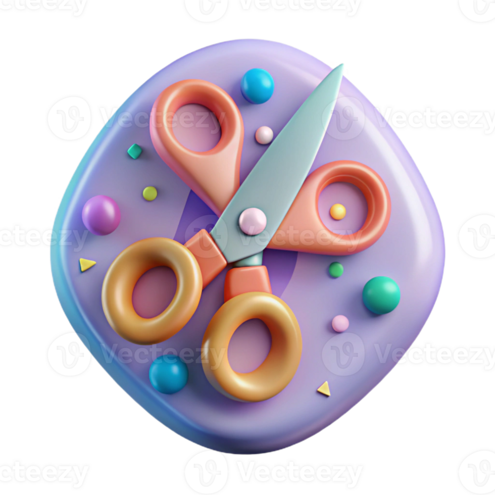 serene abstract Rounded Tip Safety Scissors Kids Craft Tool Isolated for School Projects authentic png