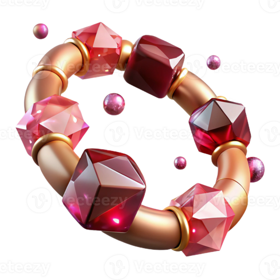 wonderful rustic Ruby Bracelet Tennis Bracelet Isolated on Transparent Background exclusive png