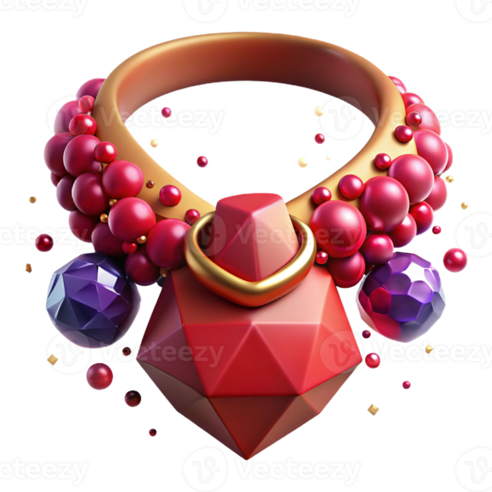 beautiful artistic Ruby Necklace Choker Style Cutout for Bold Fashion professional png