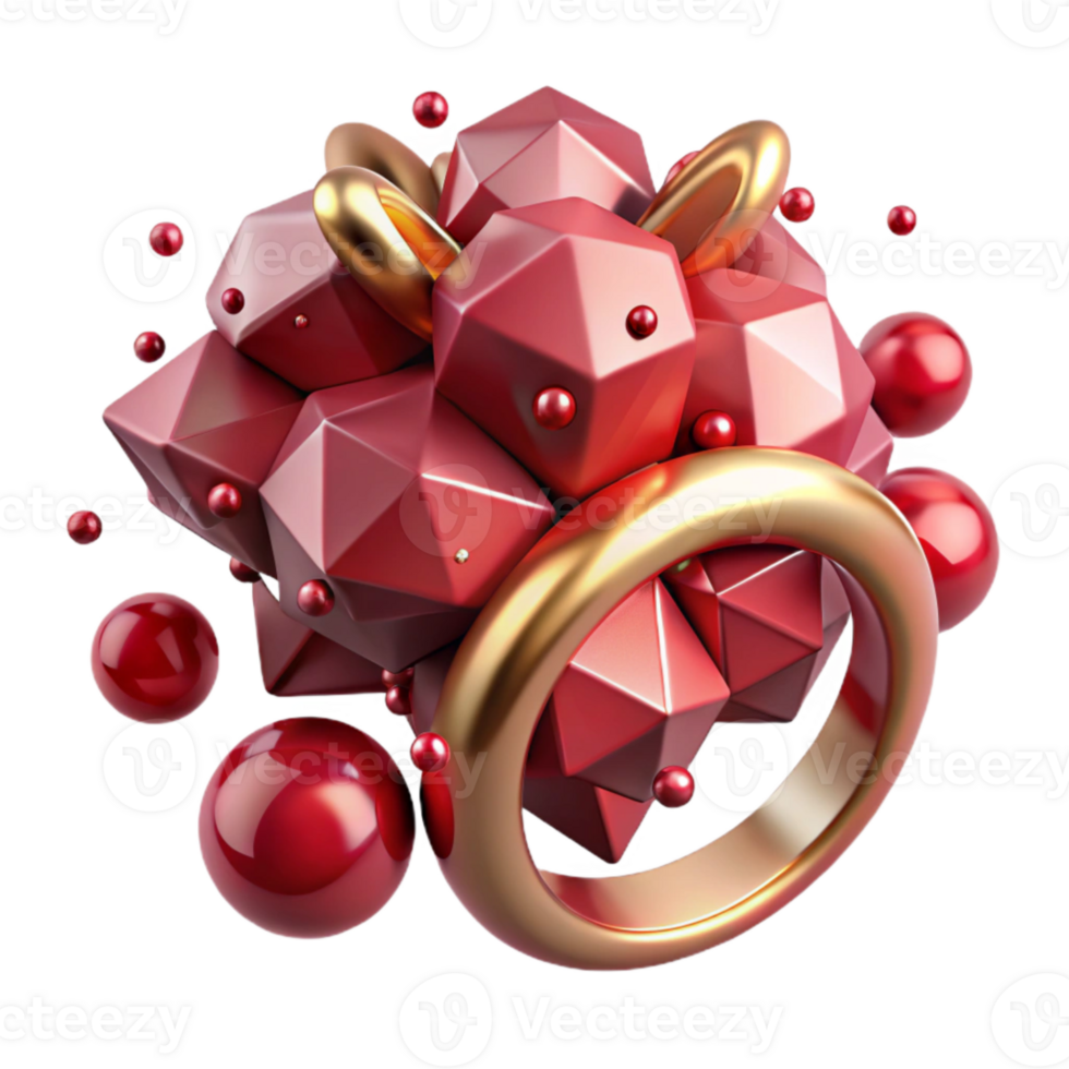 wonderful contemporary Ruby Ring Cluster Design Isolated on Transparent Background authentic png