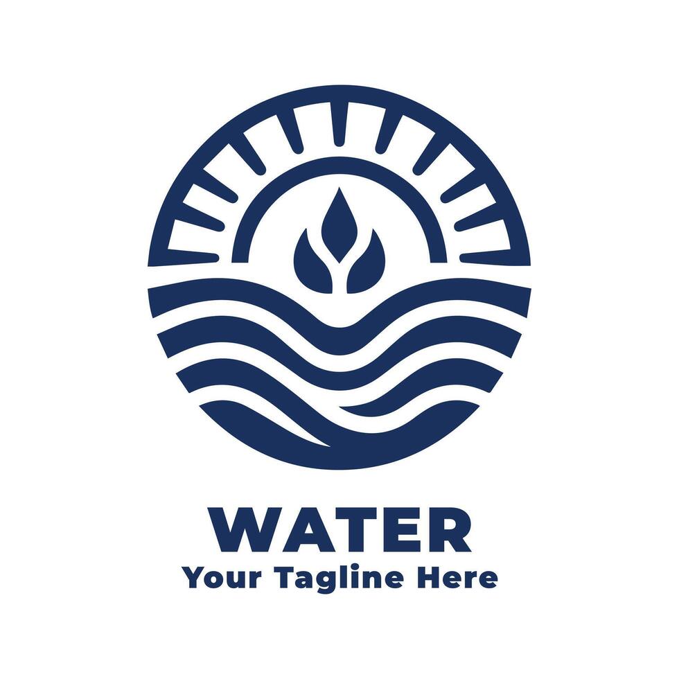 Logo Water Simple Design Silhouette vector