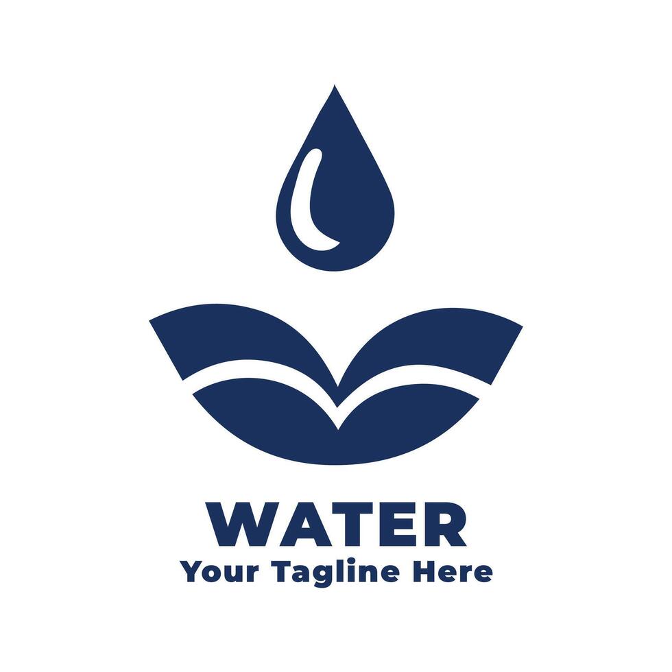 Simple Logo Water Design Silhouette vector