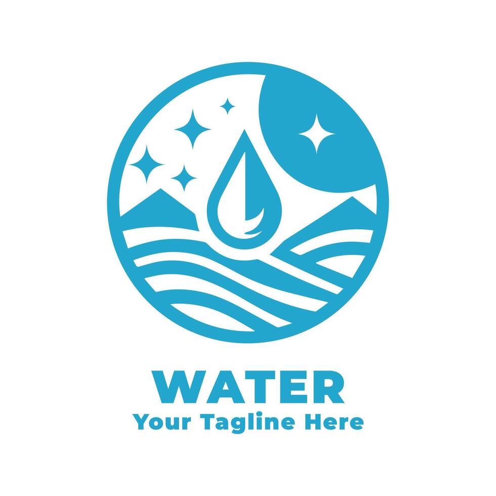Simple Water Logo Illustration Design vector