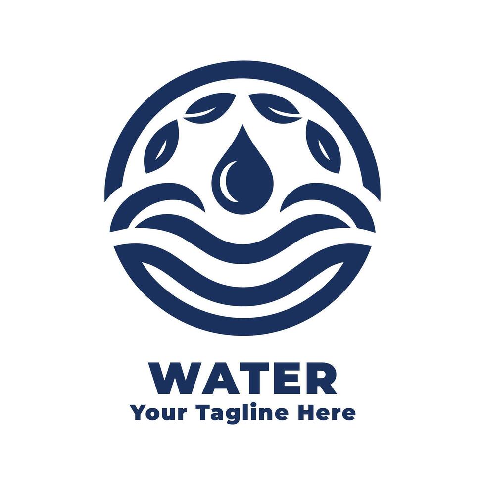 Simple Logo Water Illustration With Flat Background vector