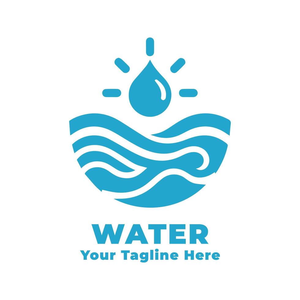Logo Simple Water Silhouette Illustration vector