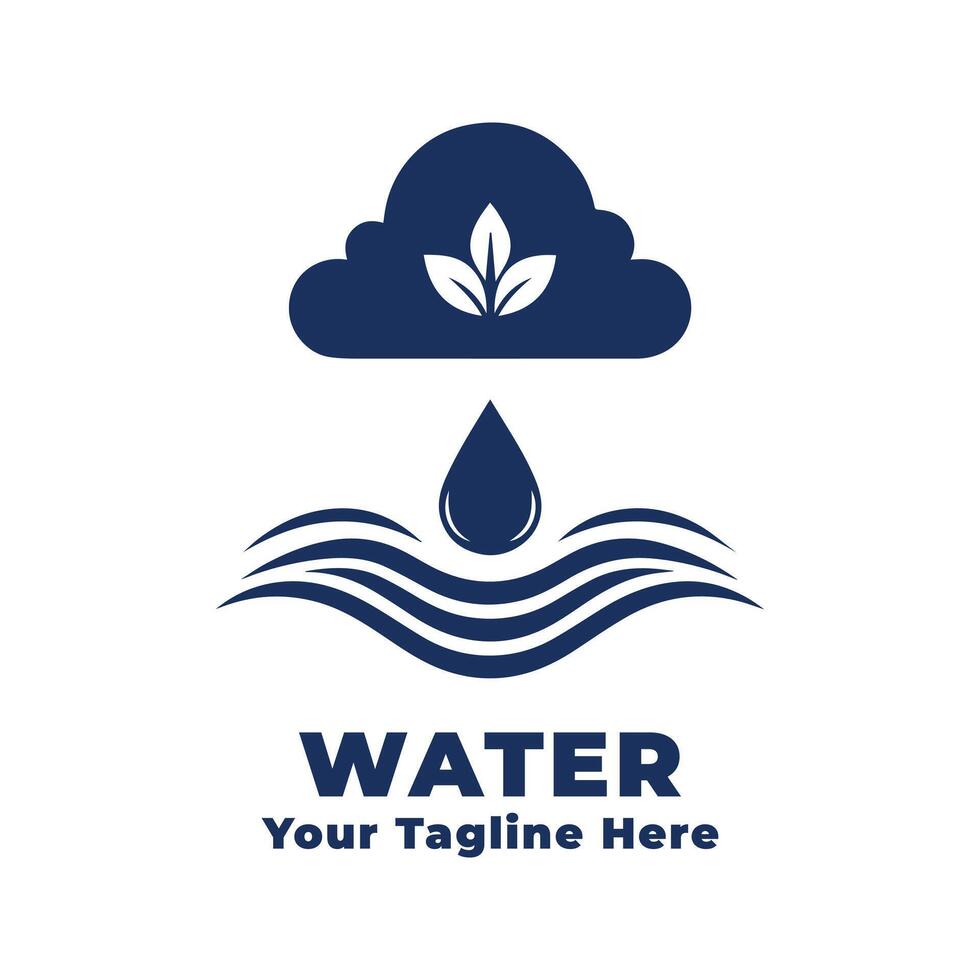 Illustration Water Simple Logo With Blue Concept vector