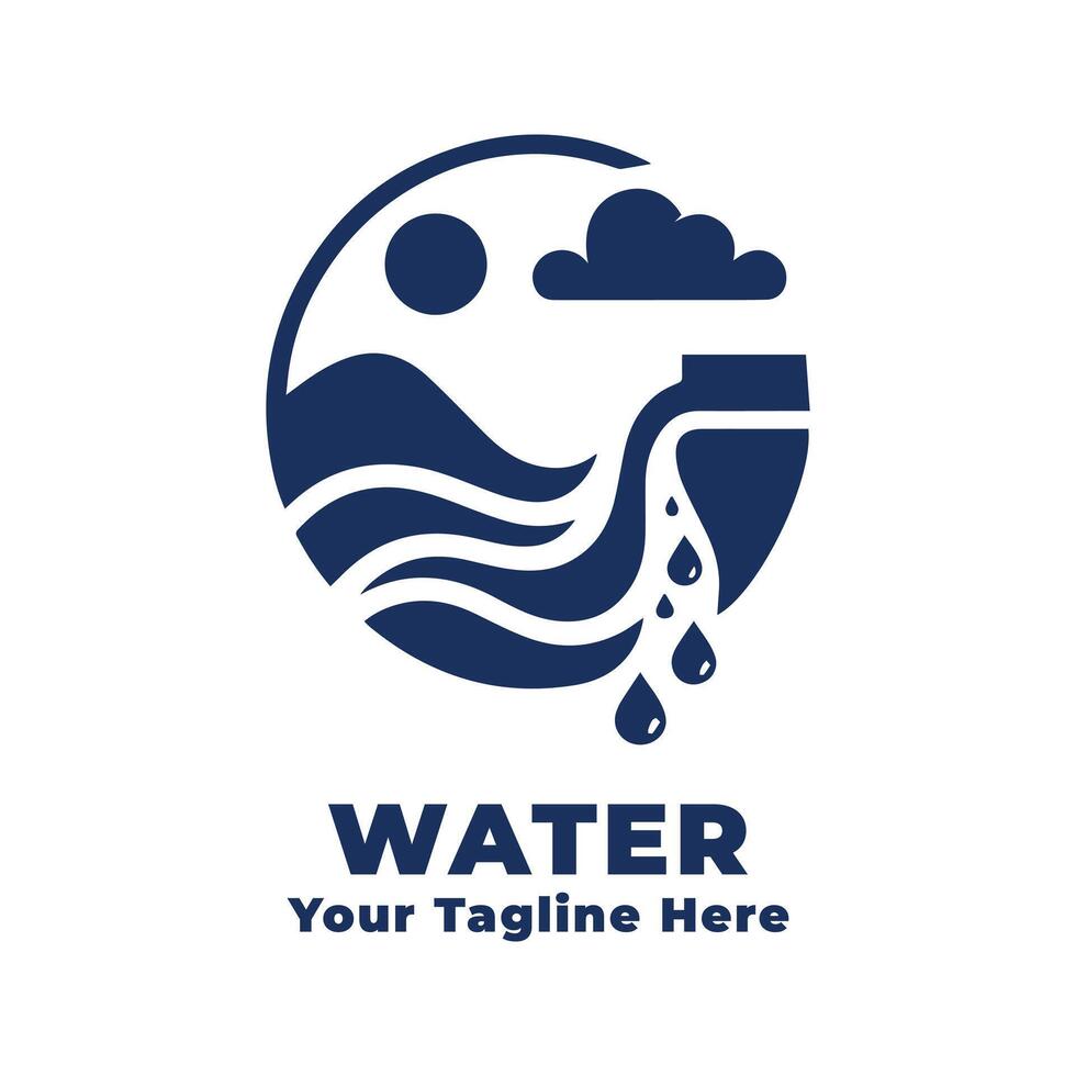 Water Simple Logo Design Silhouette vector