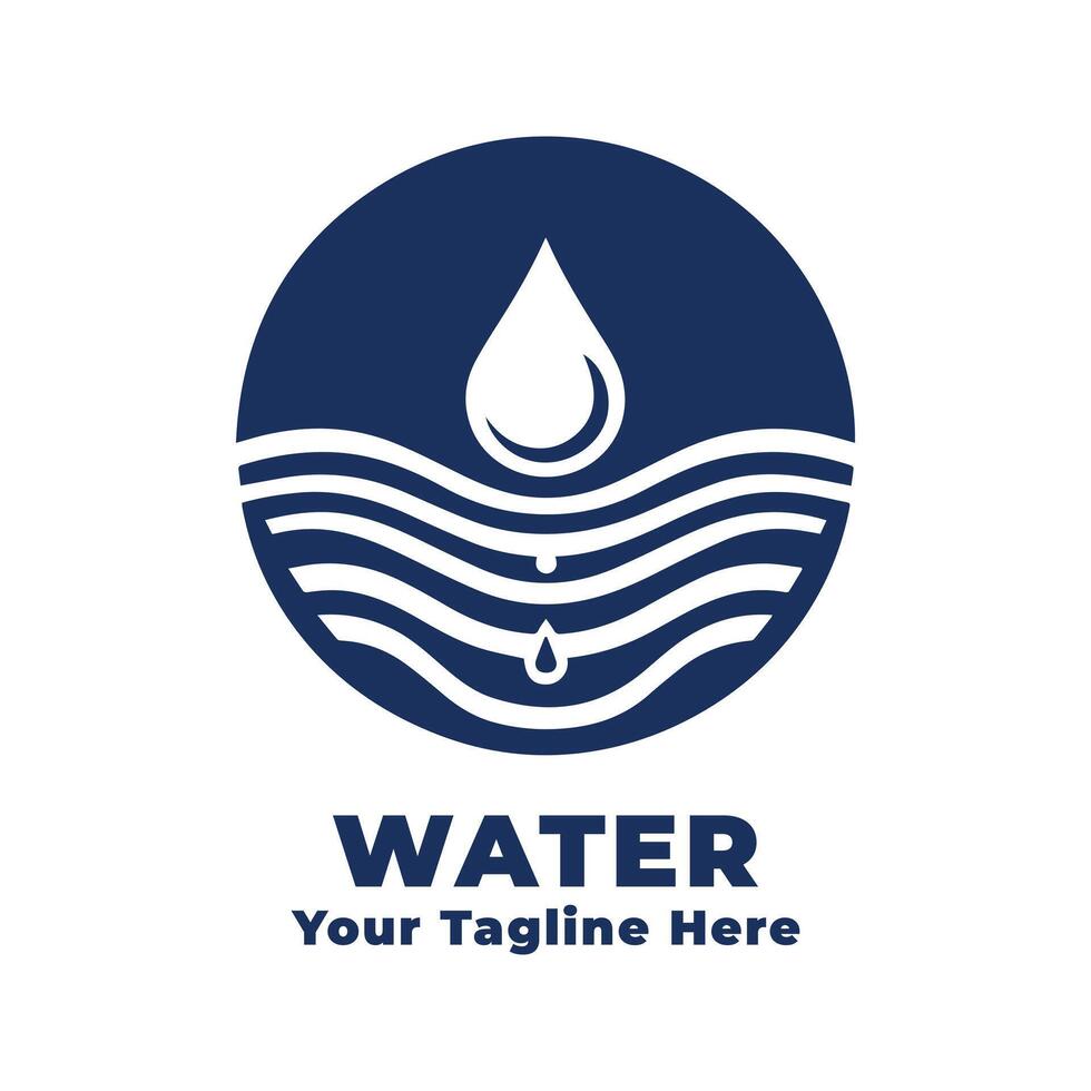 Simple Logo Water Illustration Design vector